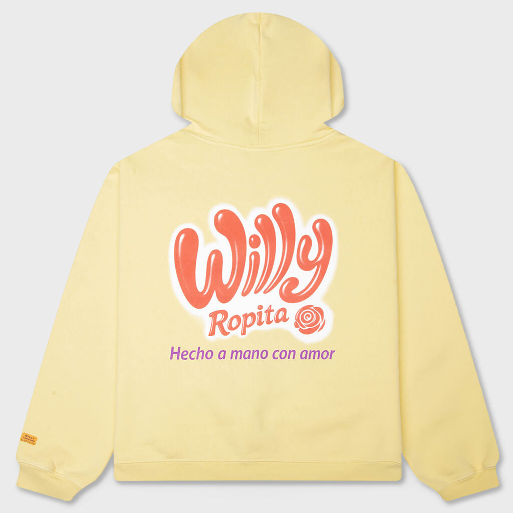 Willy Ropita Shrunken Zip Hoodie - Pale Banana