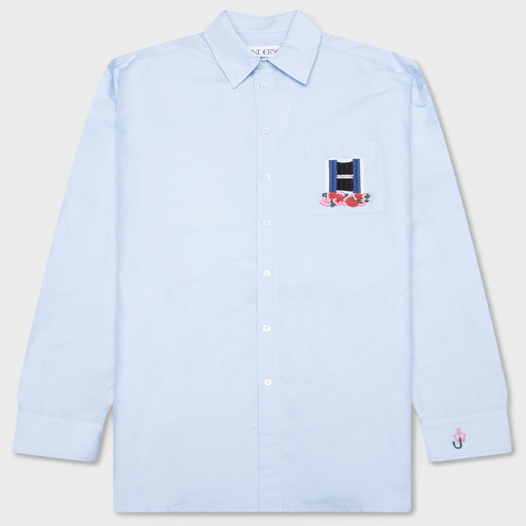 Window Embroidery Shirt - Light Blue
