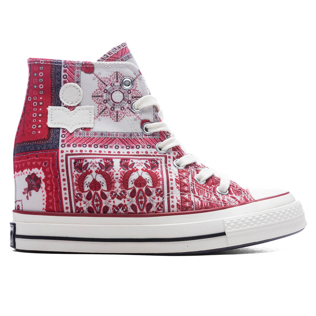 Women's Chuck 70 Wedge Hi - Vanilla Ice/Red/Black