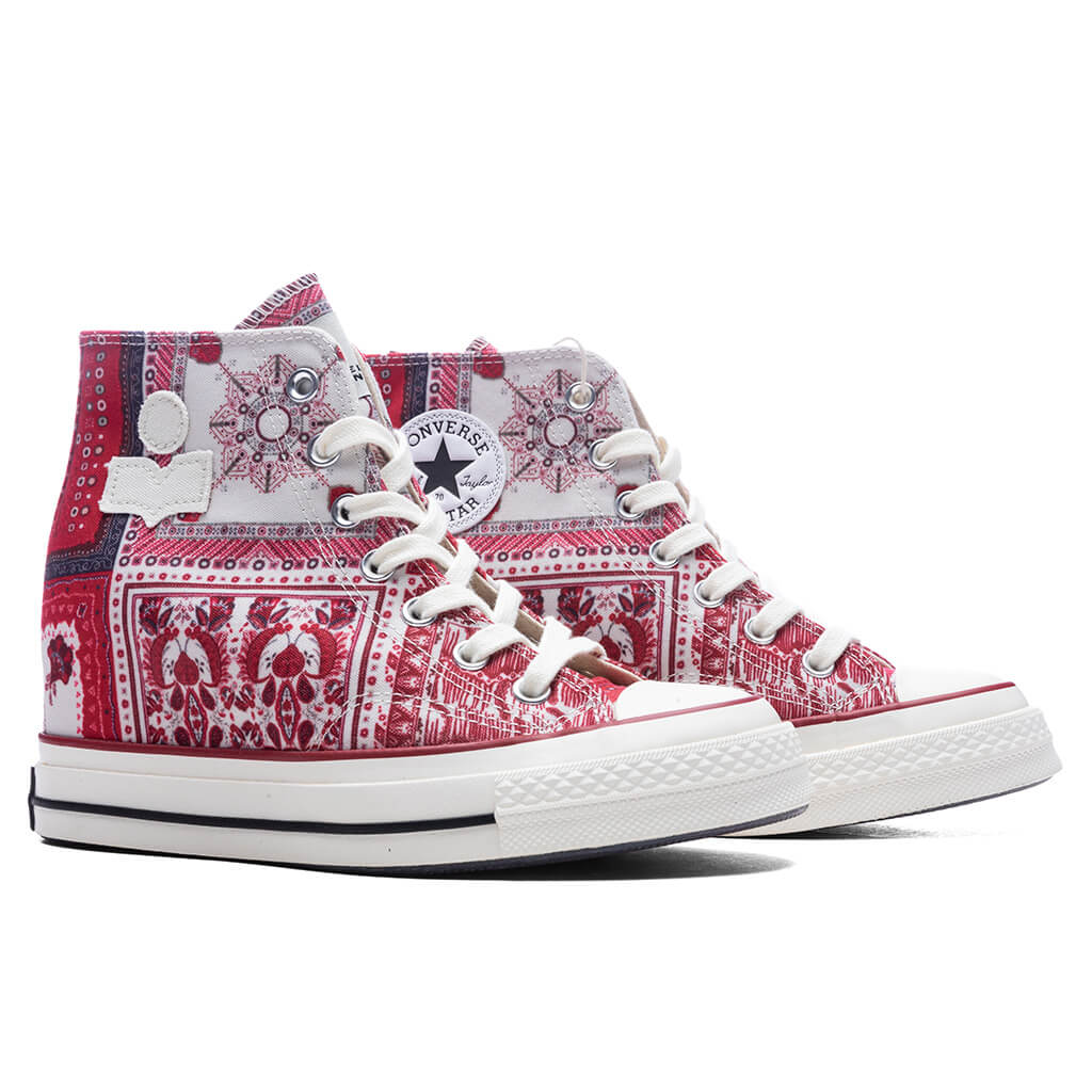 Women's Chuck 70 Wedge Hi - Vanilla Ice/Red/Black