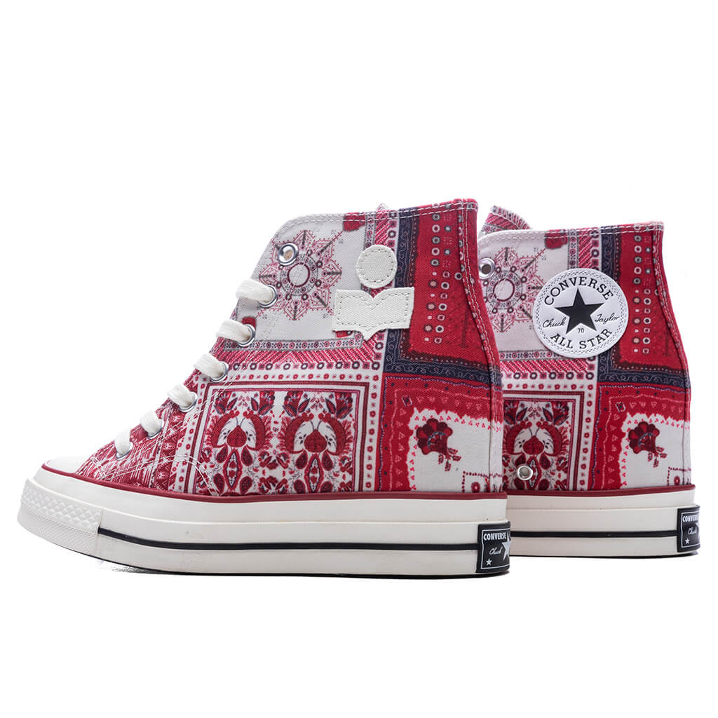 Women's Chuck 70 Wedge Hi - Vanilla Ice/Red/Black