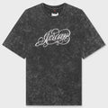 Women's Short-Sleeve Oversized Graphic T-Shirt with Swarovski® Crystals - Off Noir