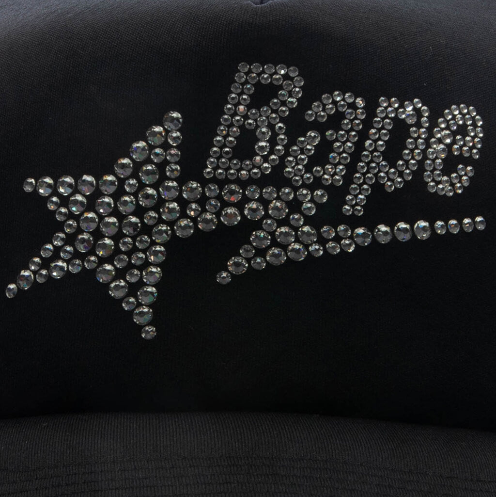 Women's Crystal Stone Bape STA Logo Mesh Cap - Black