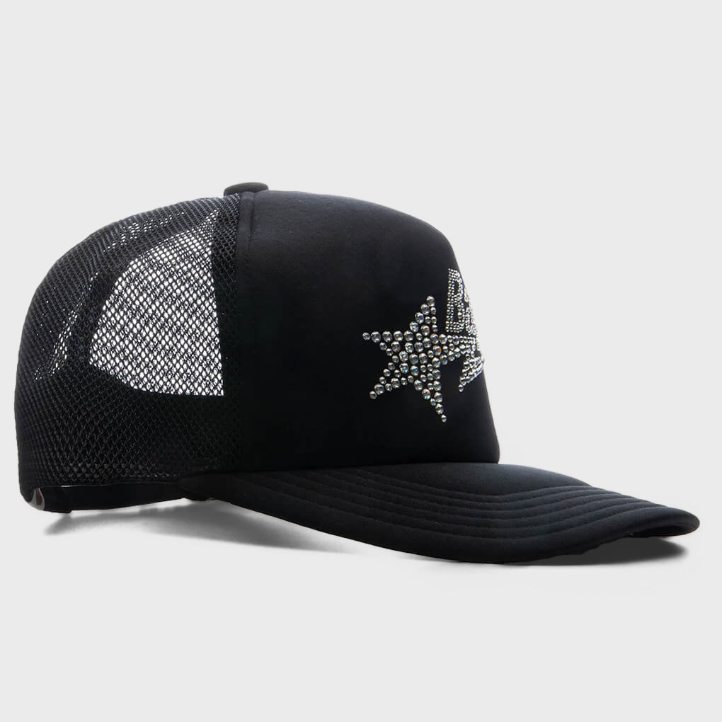 Women's Crystal Stone Bape STA Logo Mesh Cap - Black