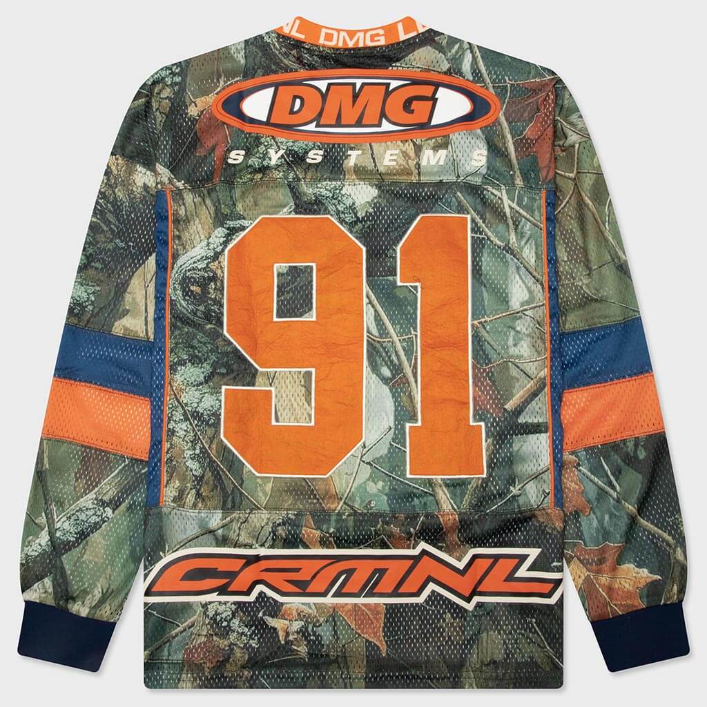 Woodland Scene Sports Mesh Top - Green/Orange
