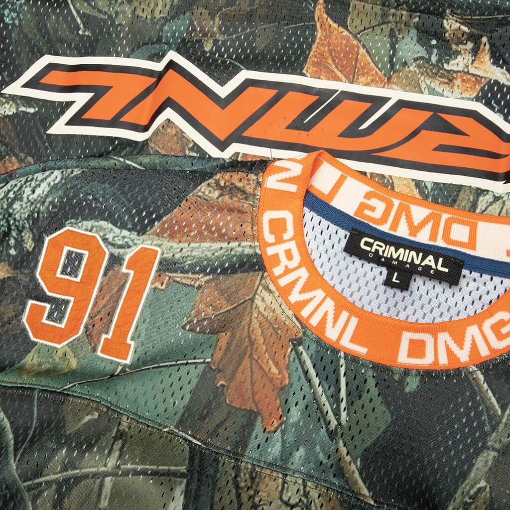 Woodland Scene Sports Mesh Top - Green/Orange