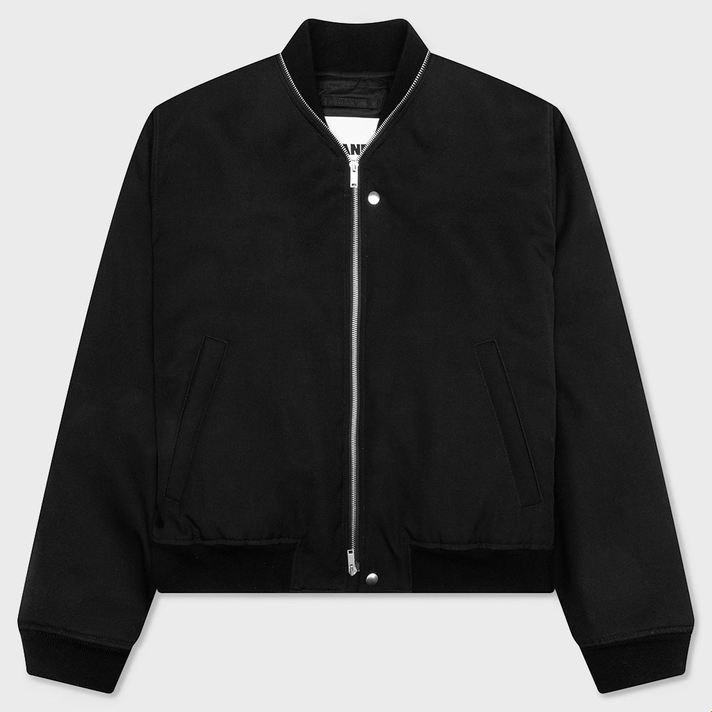 Wool Bomber Jacket - Black