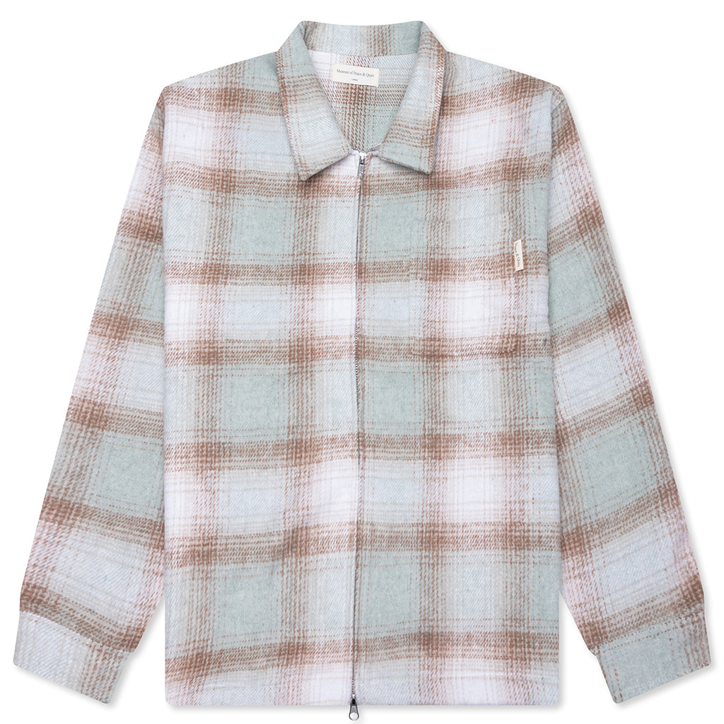 Wordmark Zip Shirt - Sage