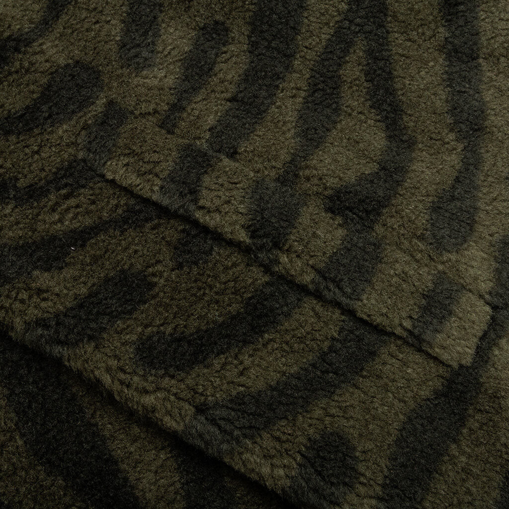 Teddy Zip-Up Sweatshirt - Olive