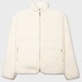 Natural Cotton Fleece Zip Jacket- Eggshell
