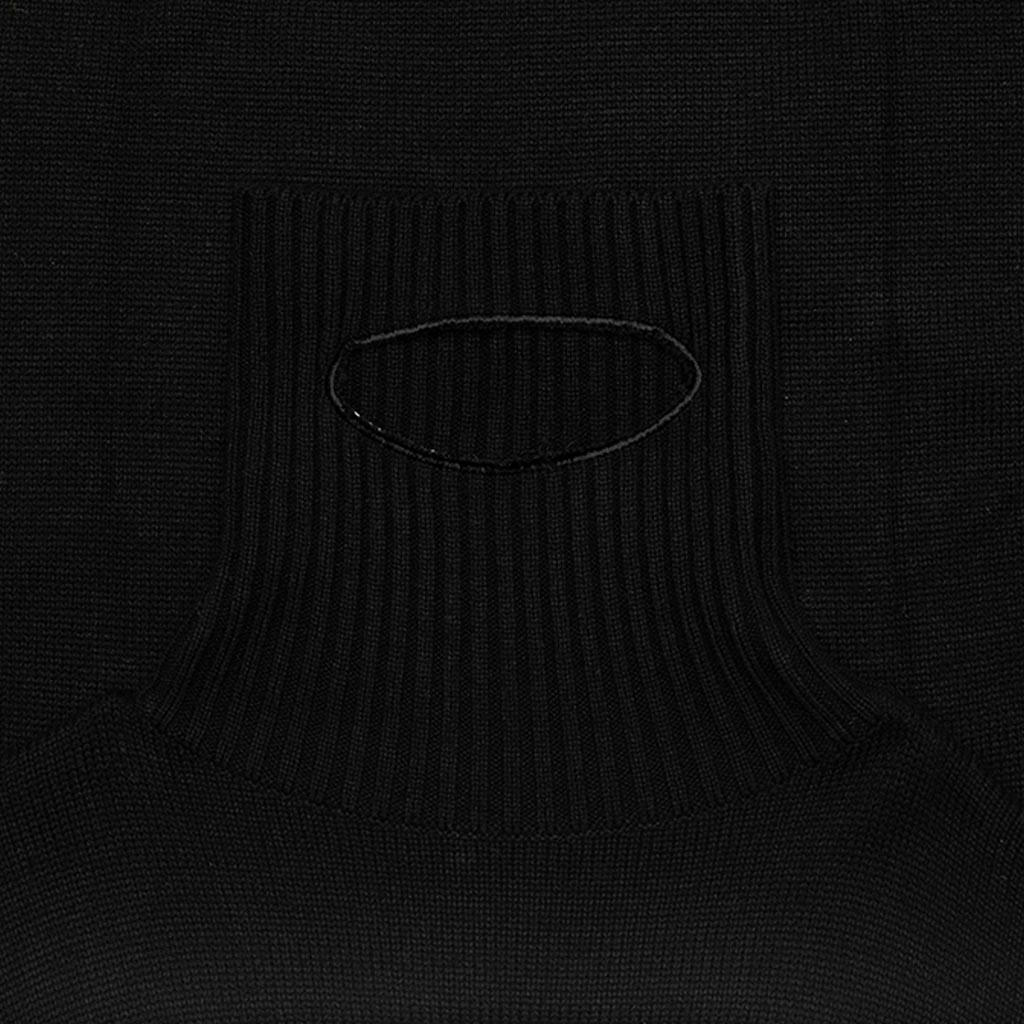 Color Piping Detail Sweater - Black