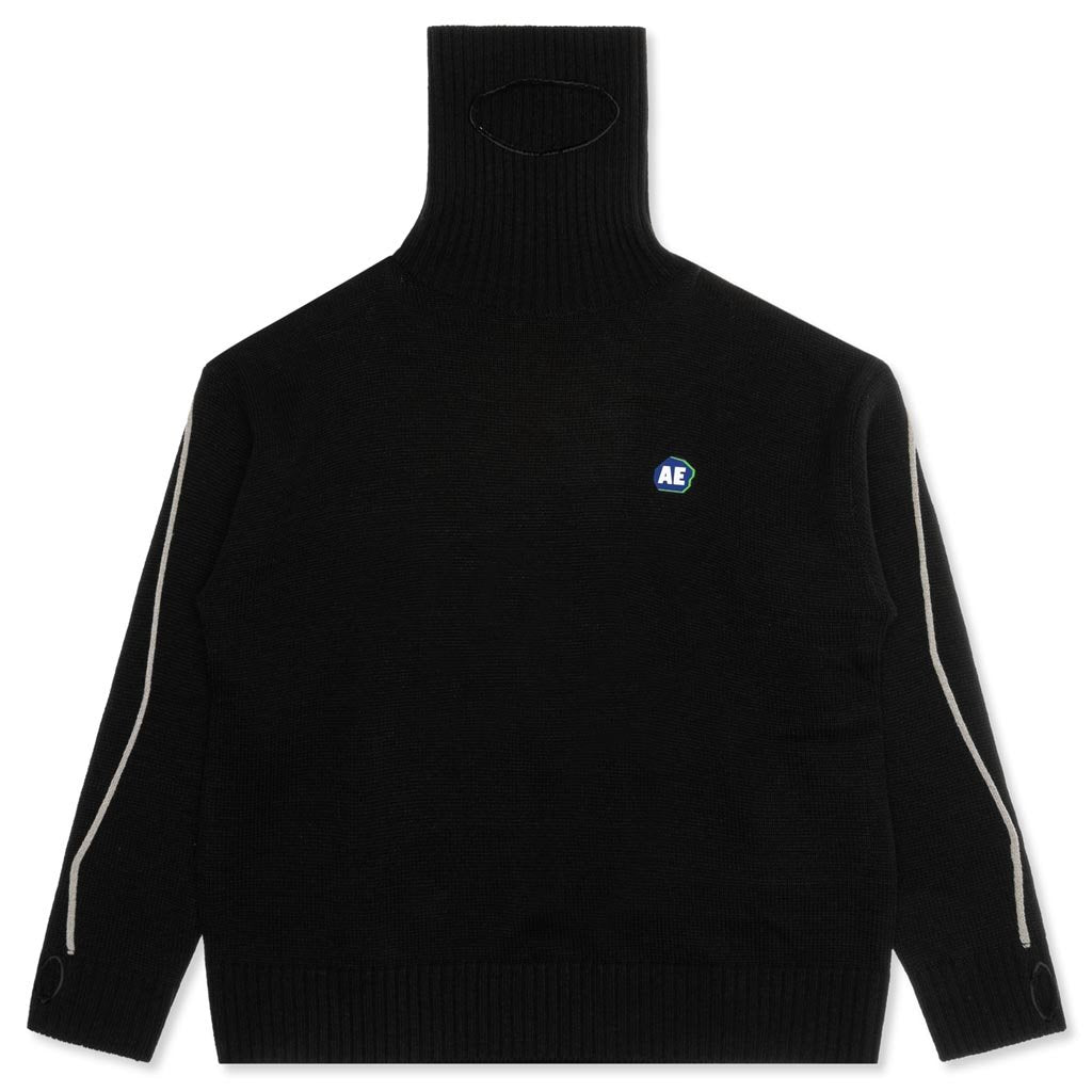 Color Piping Detail Sweater - Black