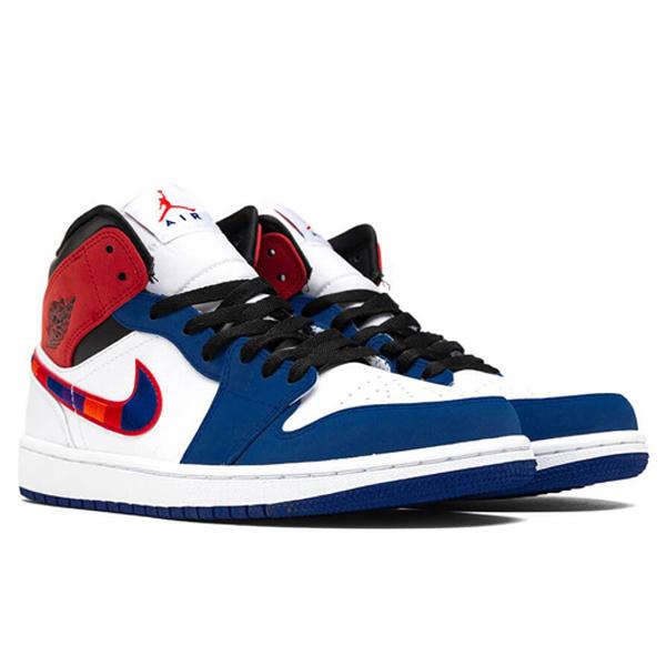 Air Jordan 1 Mid SE - White/University Red/Rush Blue/Black