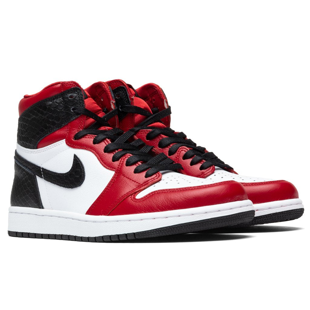 Women's Air 1 Retro Hi "Satin" - Gym Red/Black