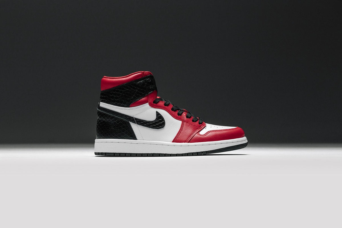 Women's Air 1 Retro Hi "Satin" - Gym Red/Black