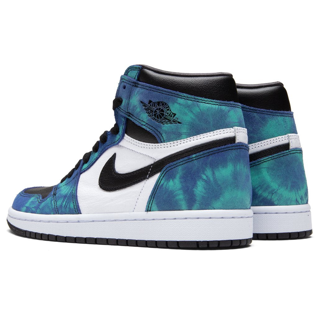 Women's Air 1 Retro Hi "Tie-Dye" - White/Black/Aurora Green