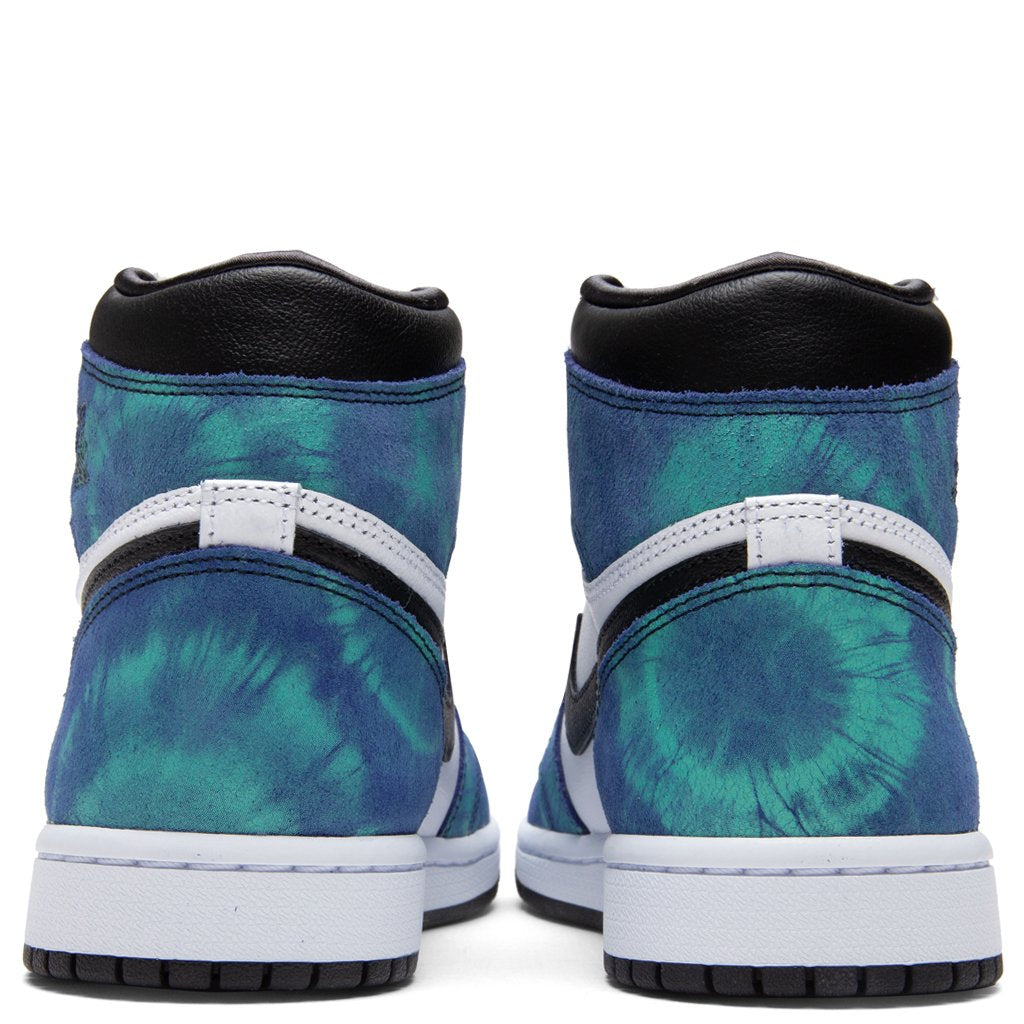 Women's Air 1 Retro Hi "Tie-Dye" - White/Black/Aurora Green