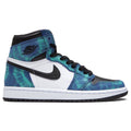 Women's Air 1 Retro Hi "Tie-Dye" - White/Black/Aurora Green