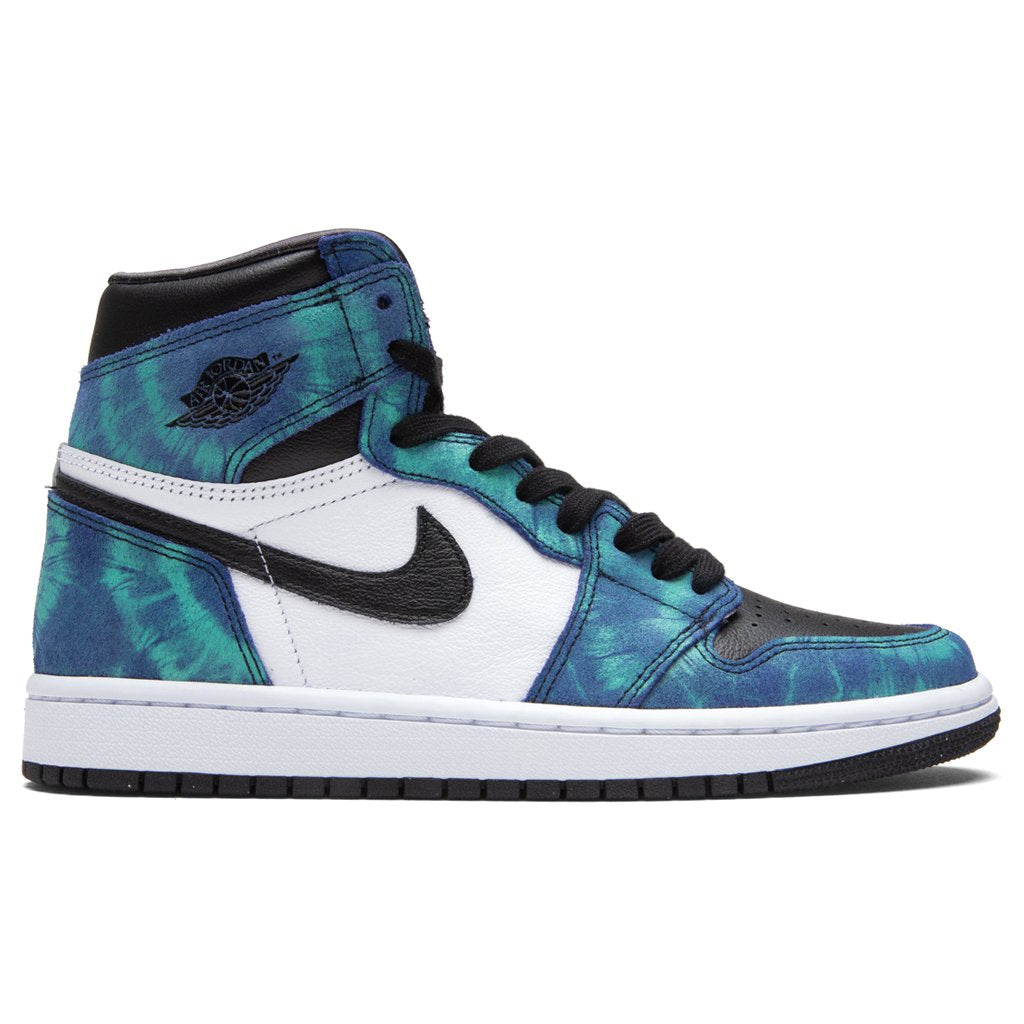 Women's Air 1 Retro Hi "Tie-Dye" - White/Black/Aurora Green