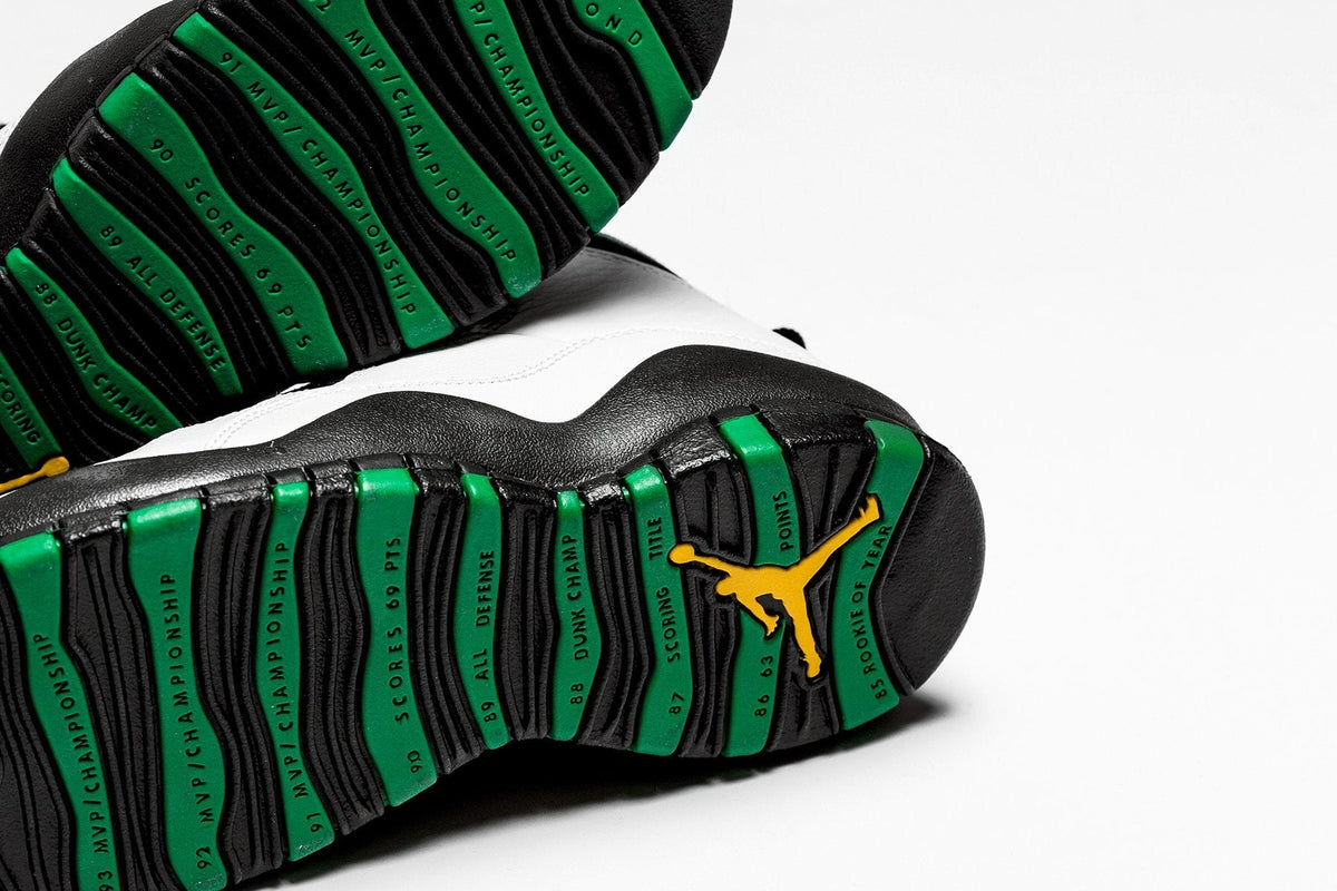 Air Jordan 10 Retro "Seattle" (GS) - White/Black/Court Green