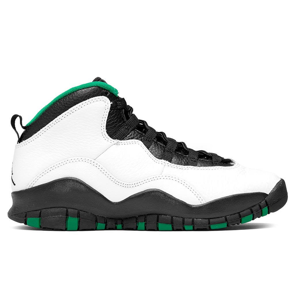 Air Jordan 10 Retro "Seattle" (GS) - White/Black/Court Green