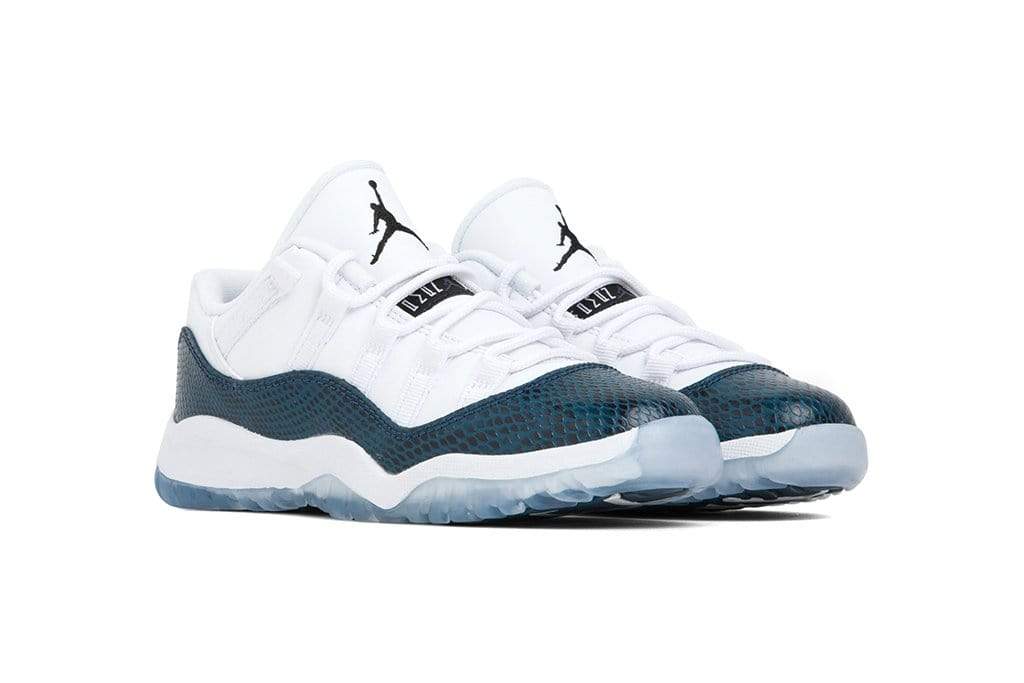 Air Jordan 11 Retro Low LE (PS) "Blue Snakeskin" - White/Black/Navy