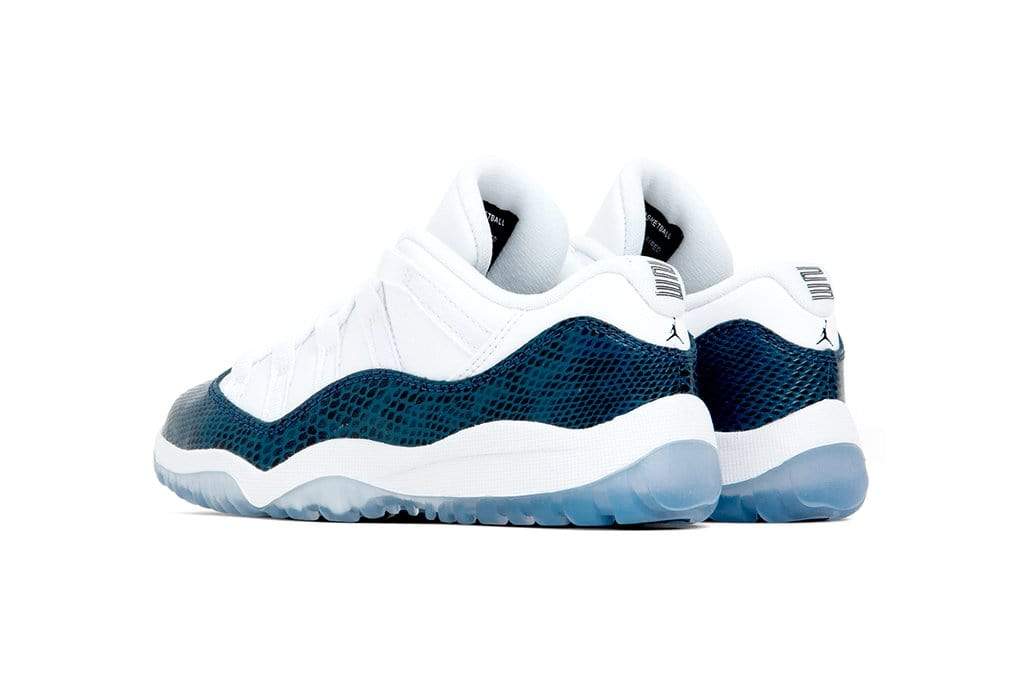 Air Jordan 11 Retro Low LE (PS) "Blue Snakeskin" - White/Black/Navy