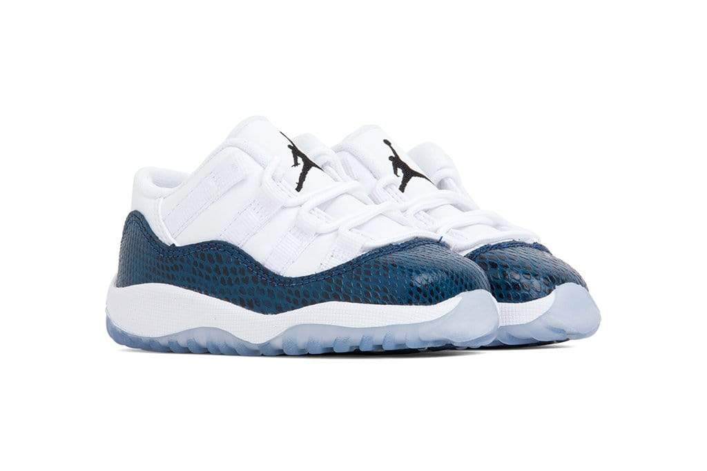 Air Jordan 11 Retro Low LE (TD) "Blue Snakeskin" - White/Black/Navy