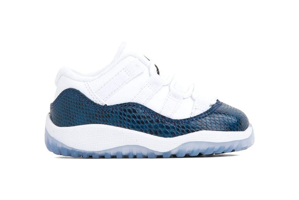 Air Jordan 11 Retro Low LE (TD) "Blue Snakeskin" - White/Black/Navy