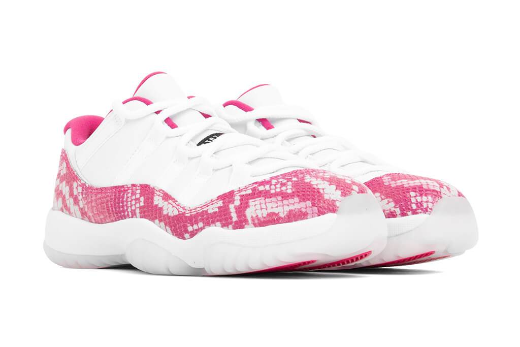 Women's Air 11 Retro Low "Pink Snakeskin" - White/Watermelon/Black