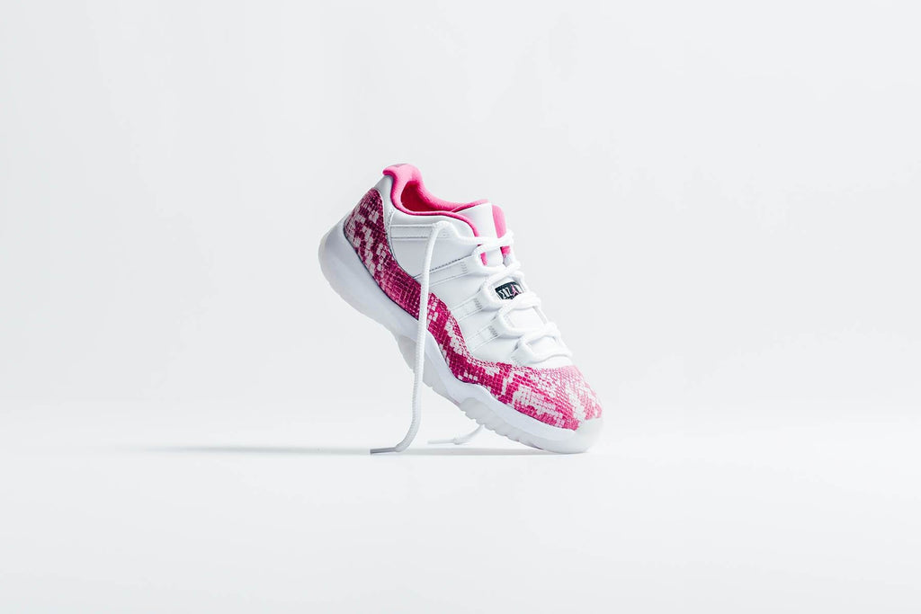 Women's Air 11 Retro Low "Pink Snakeskin" - White/Watermelon/Black