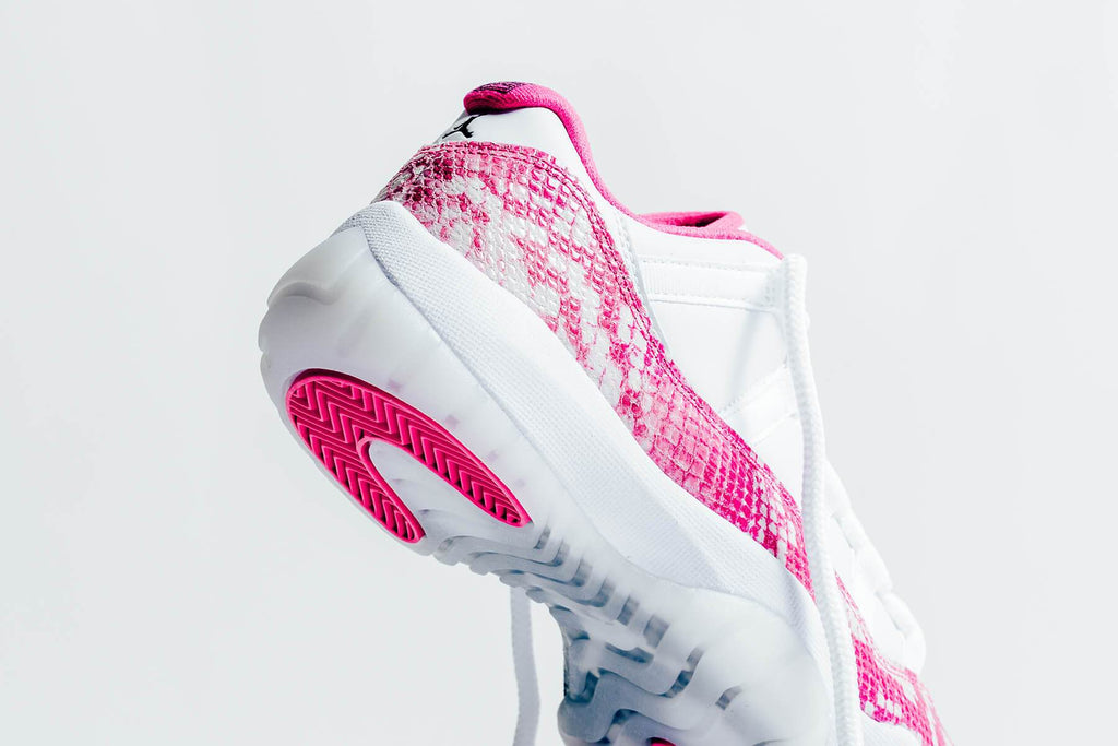 Women's Air 11 Retro Low "Pink Snakeskin" - White/Watermelon/Black