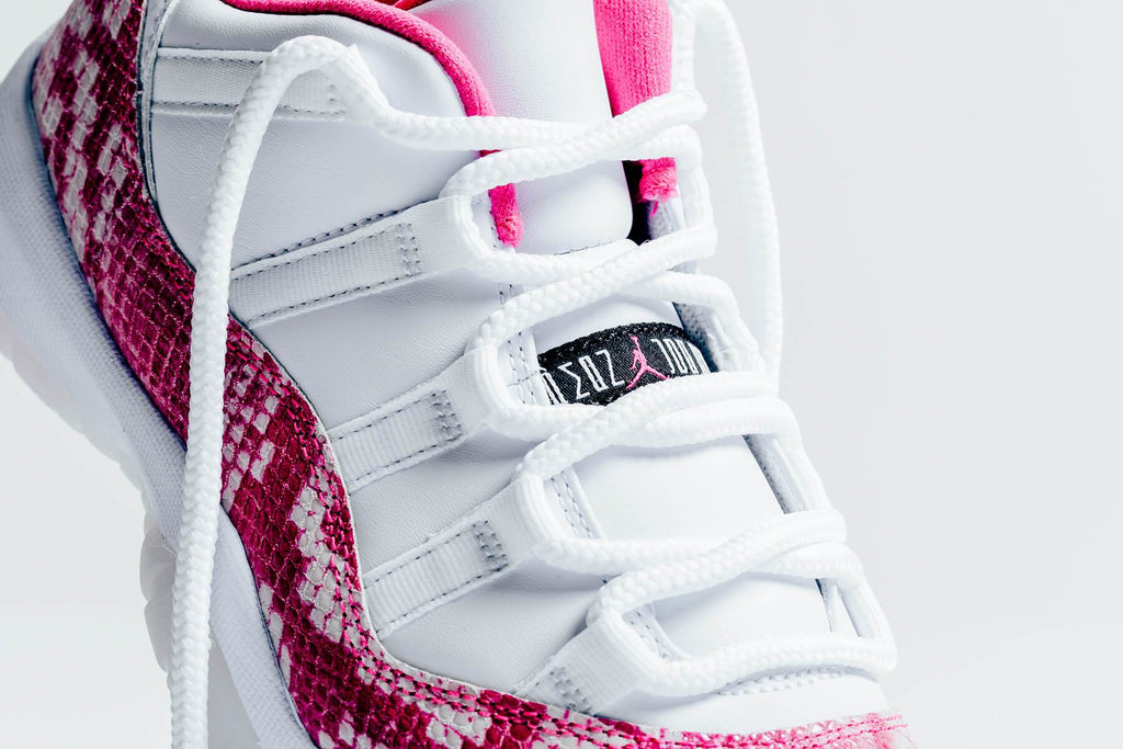 Women's Air 11 Retro Low "Pink Snakeskin" - White/Watermelon/Black
