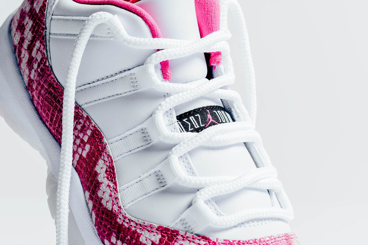 Women's Air 11 Retro Low "Pink Snakeskin" - White/Watermelon/Black
