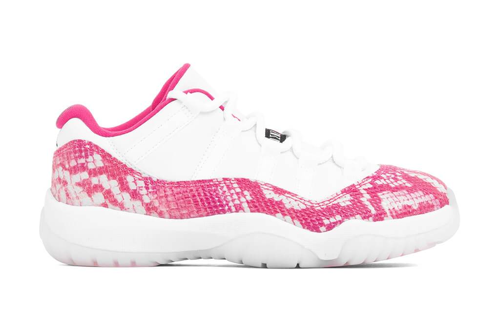 Women's Air 11 Retro Low "Pink Snakeskin" - White/Watermelon/Black