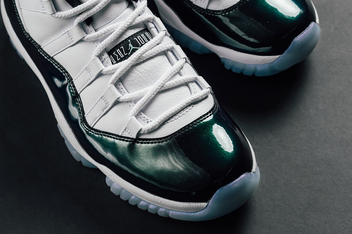 Air Jordan 11 Retro Low Youth 'Easter' - White/Black-Emerald Rise