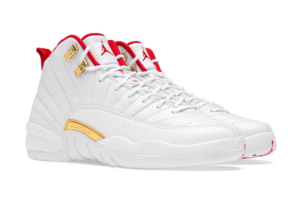 Air Jordan 12 Retro (GS) "FIBA" - White/University Red/Metallic Gold