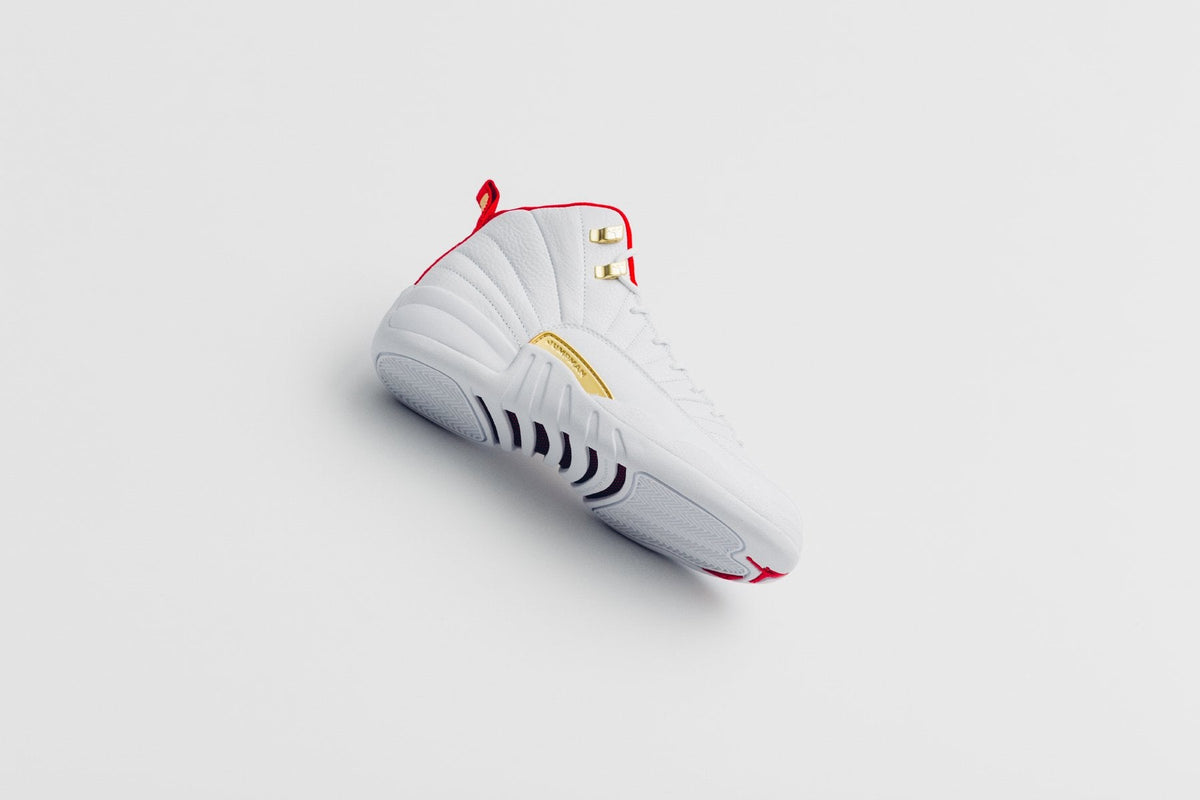 Air Jordan 12 Retro (GS) "FIBA" - White/University Red/Metallic Gold