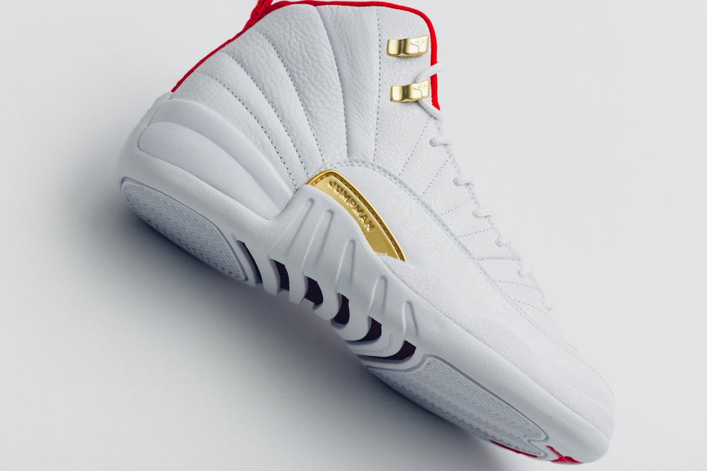 Air Jordan 12 Retro (GS) "FIBA" - White/University Red/Metallic Gold