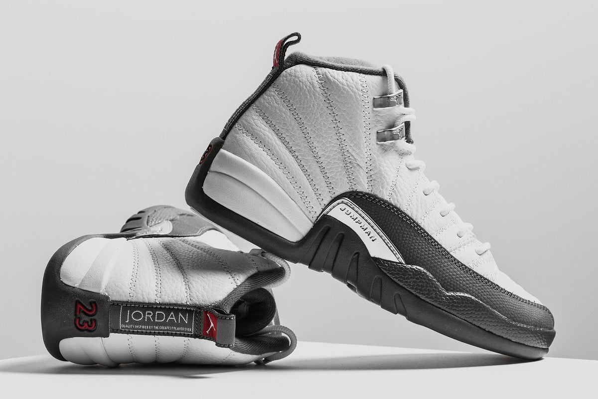 Air Jordan 12 Retro (GS) - White/Gym Red/Dark Grey