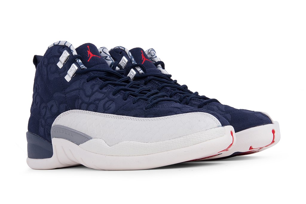 Air 12 Retro Premium 'International Flight' - College Navy/University Red