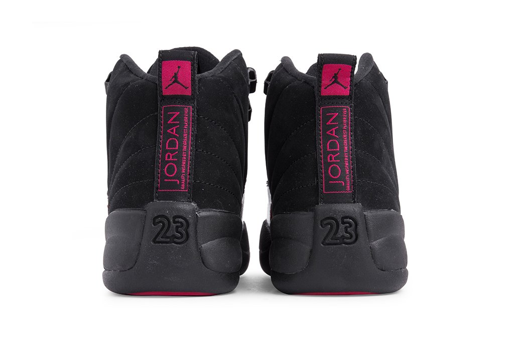Air Jordan 12 Retro Youth - Black/Dark Grey/Rush Pink