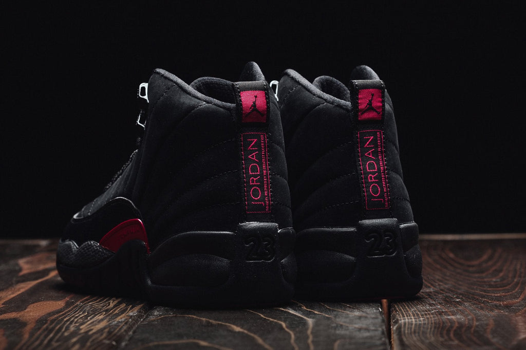 Air Jordan 12 Retro Youth - Black/Dark Grey/Rush Pink