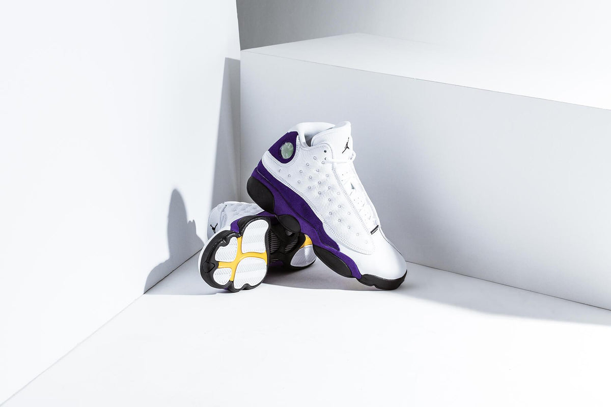 Air Jordan 13 Retro Youth - White/Black/Court Purple/University Gold