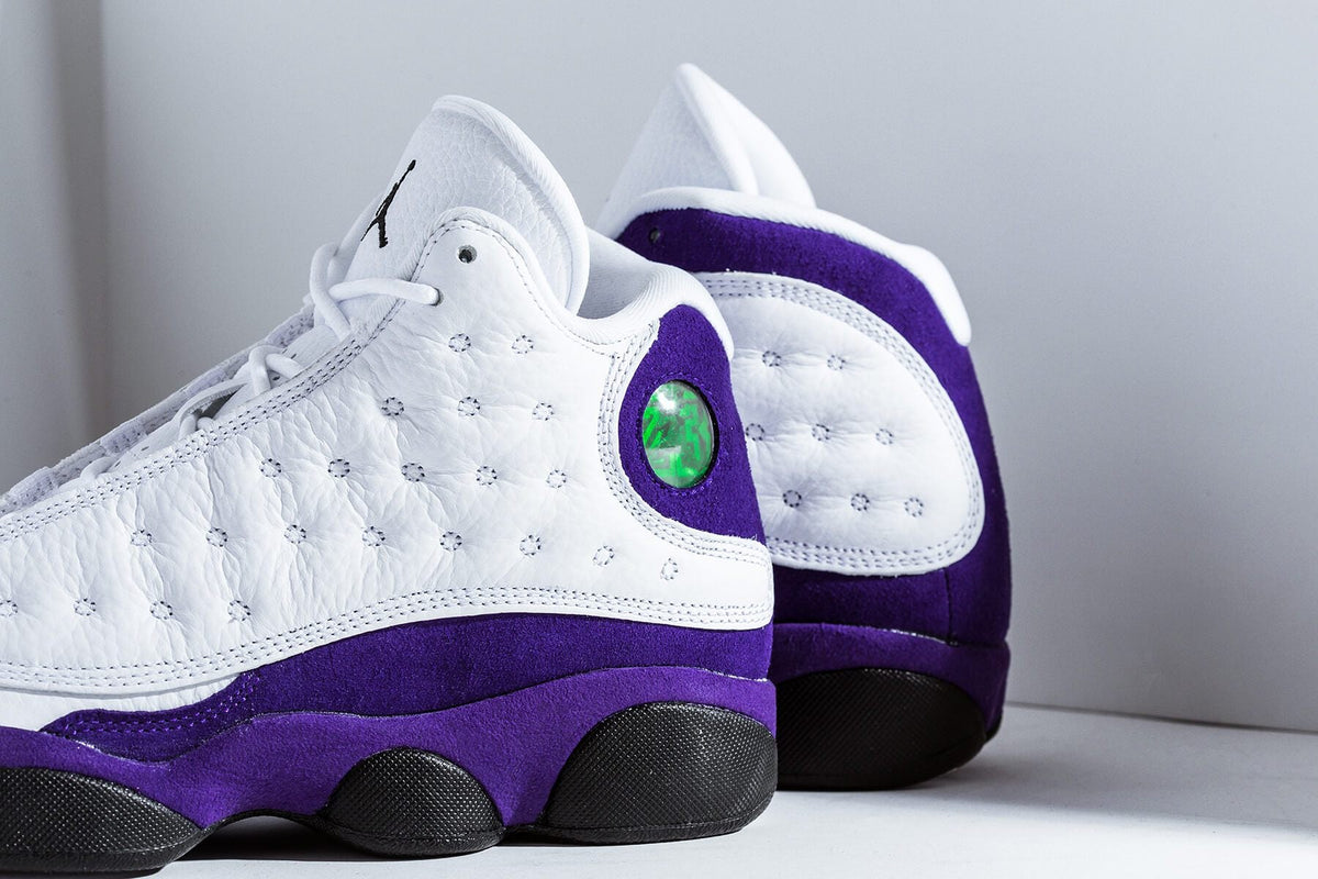 Air Jordan 13 Retro Youth - White/Black/Court Purple/University Gold