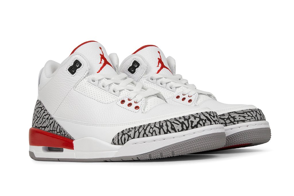 Air Jordan 3 Retro 'Katrina' - White/Fire Red-Cement Grey/Black