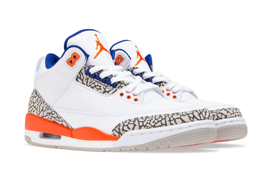 Air Jordan 3 Retro "Knicks" - White/Old Royal/University Orange