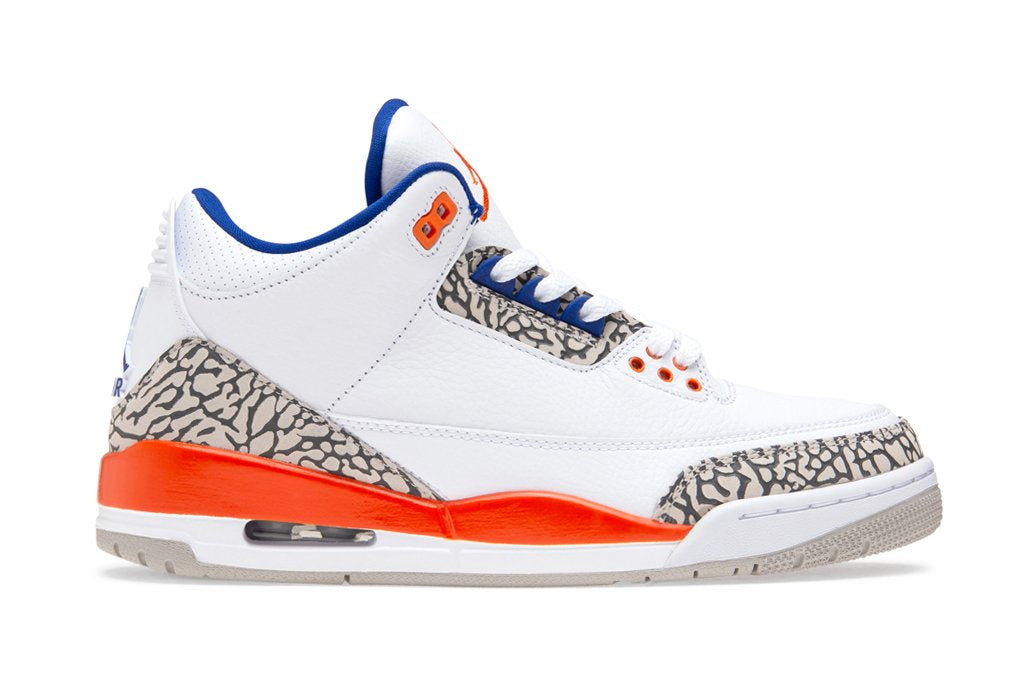 Air Jordan 3 Retro "Knicks" - White/Old Royal/University Orange