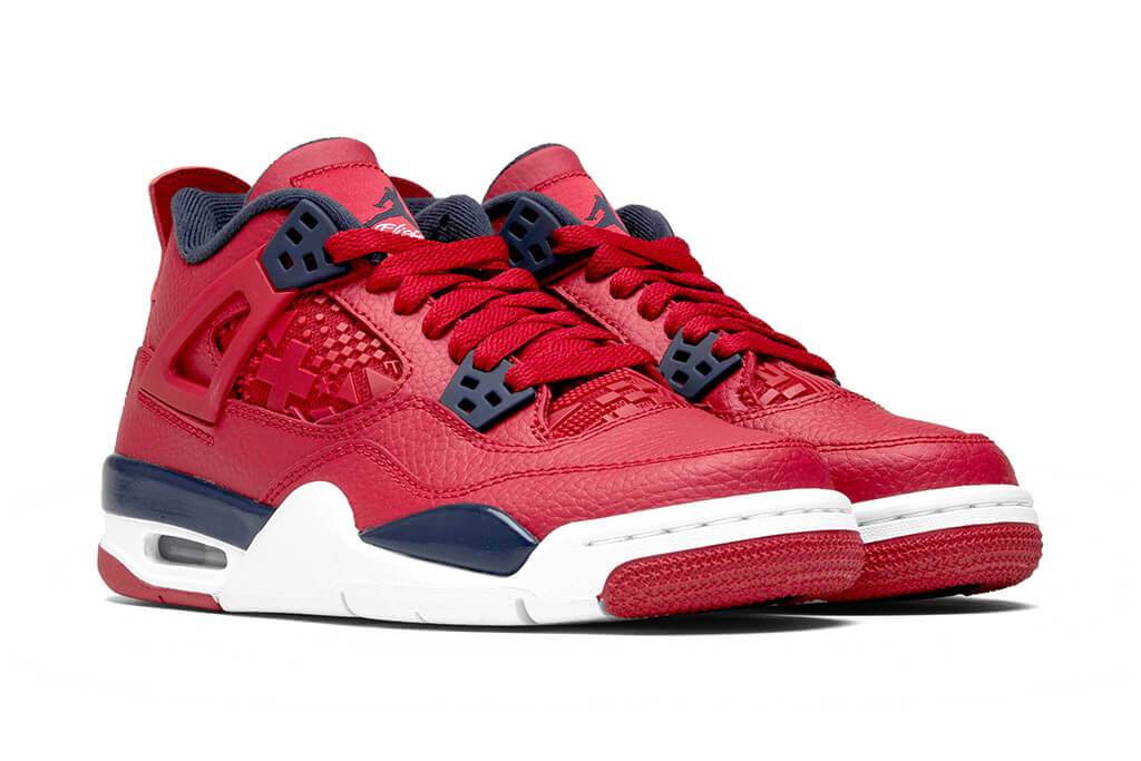 Air Jordan 4 Retro (GS) 'FIBA' - Gym Red/Obsidian/White/Metallic Gold