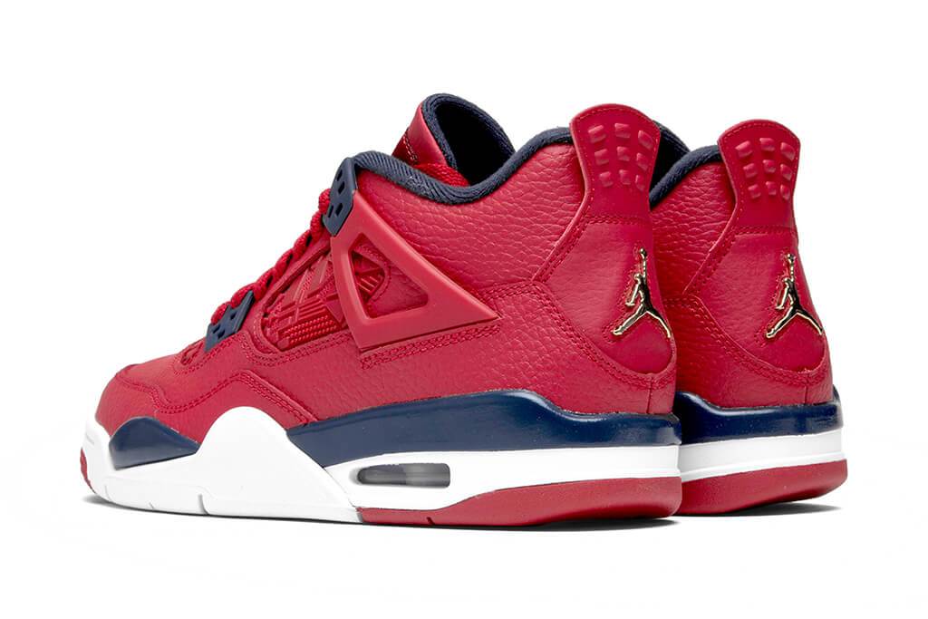 Air Jordan 4 Retro (GS) 'FIBA' - Gym Red/Obsidian/White/Metallic Gold